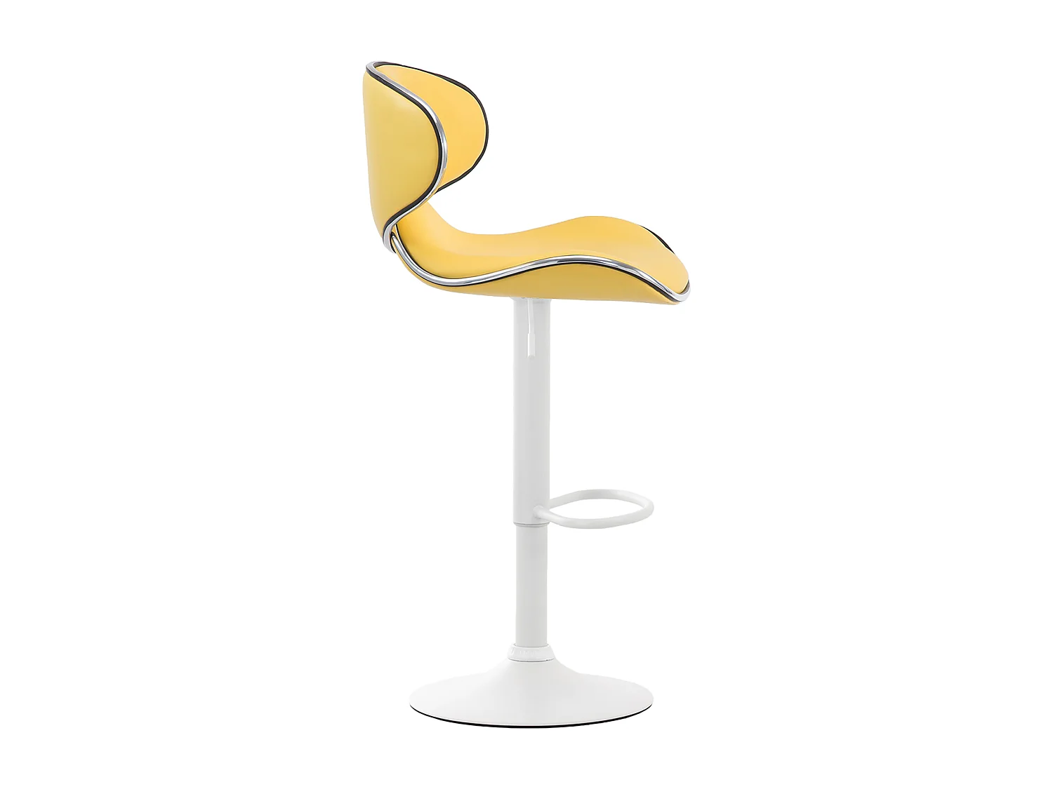 Lot de 2  Tabouret de bar - Similicuir & Blanc - Jaune - Las Vegas v2