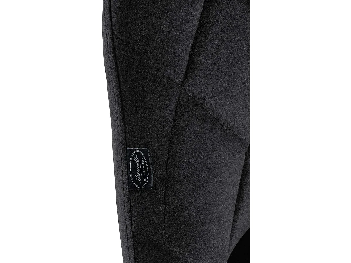 Lot de 2  Tabouret de bar - Velours & Métal - Noir - Lazio