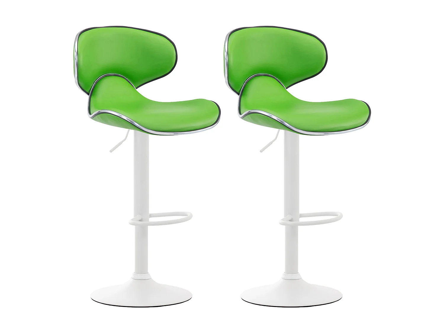 Lot de 2  Tabouret de bar - Similicuir & Blanc - Vert - Las Vegas v2