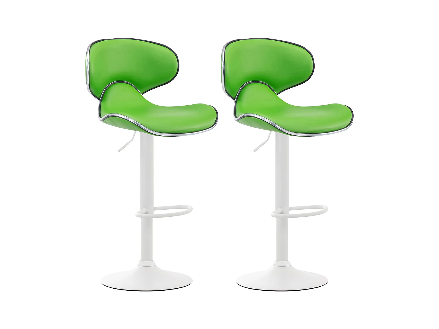 Lot de 2  Tabouret de bar - Similicuir & Blanc - Vert - Las Vegas v2