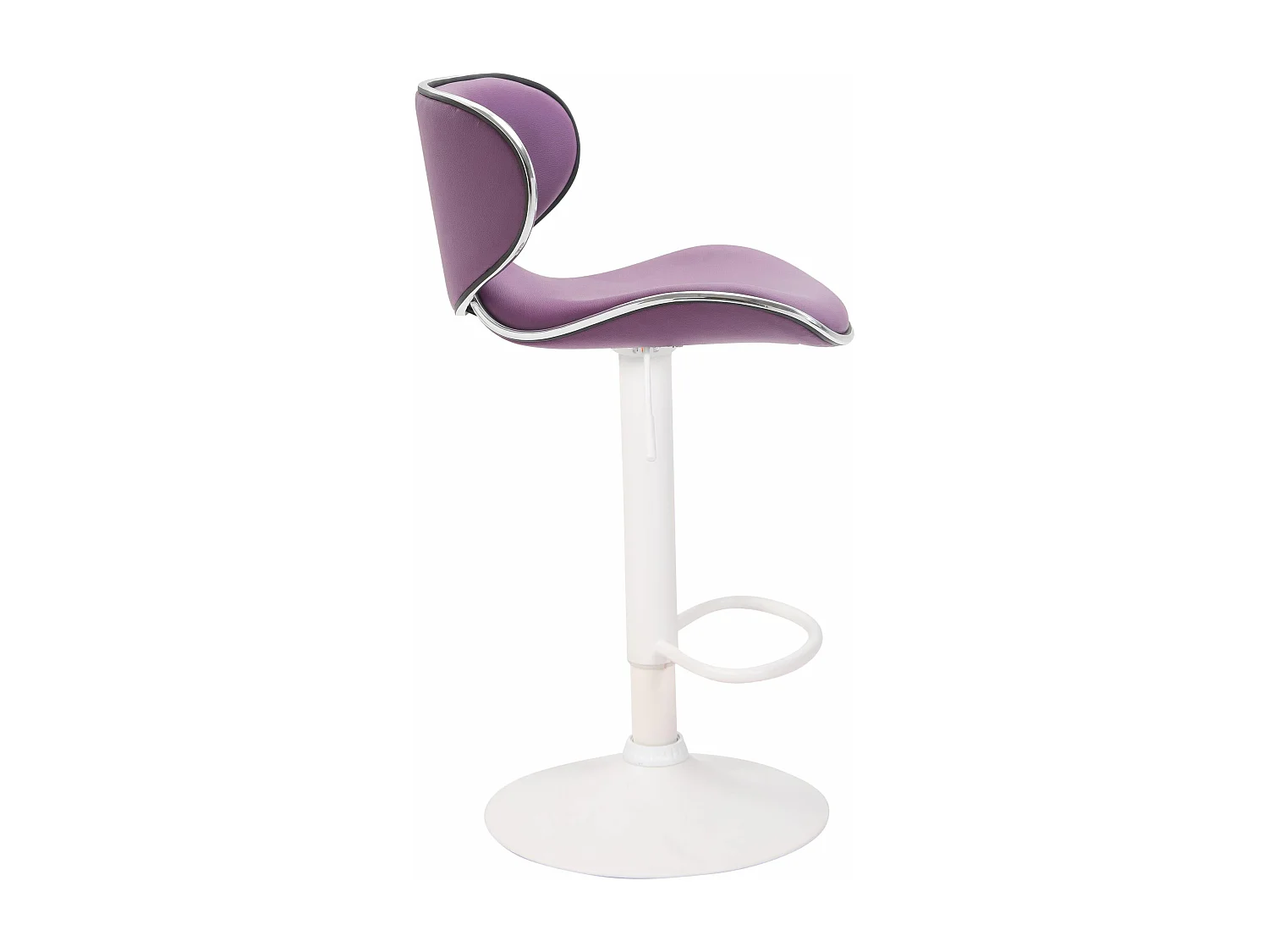 Lot de 2  Tabouret de bar - Similicuir & Blanc - Violet - Las Vegas v2