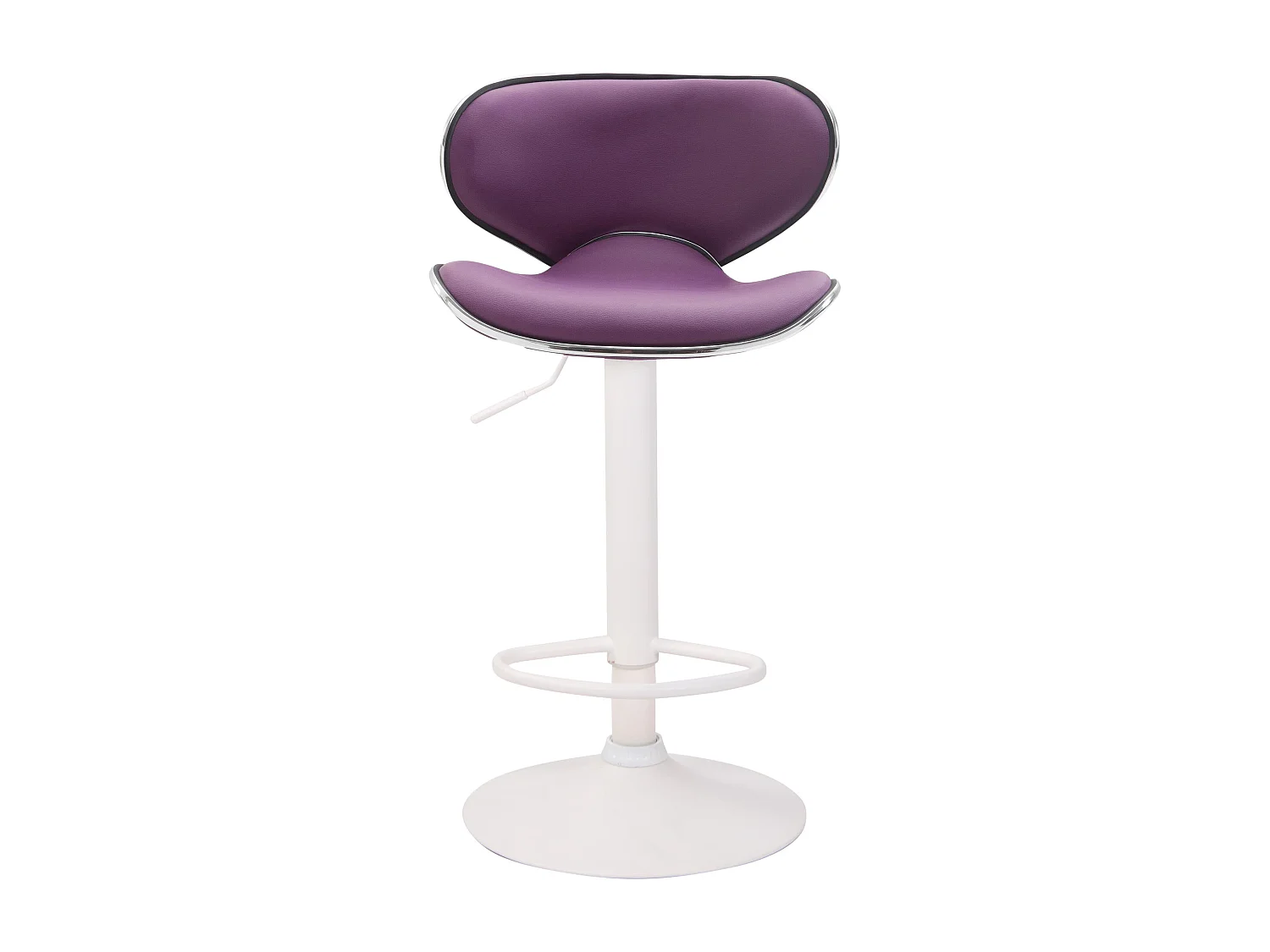Lot de 2  Tabouret de bar - Similicuir & Blanc - Violet - Las Vegas v2