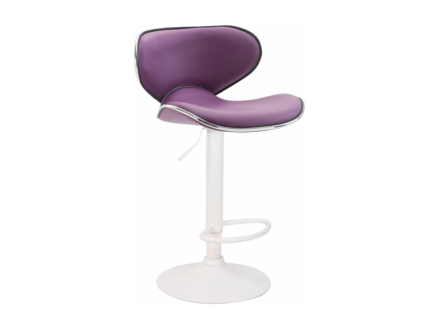 Lot de 2  Tabouret de bar - Similicuir & Blanc - Violet - Las Vegas v2