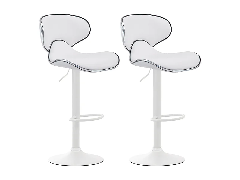 Set van 2  Barkruk - Kunstleer & wit - wit - Las Vegas v2