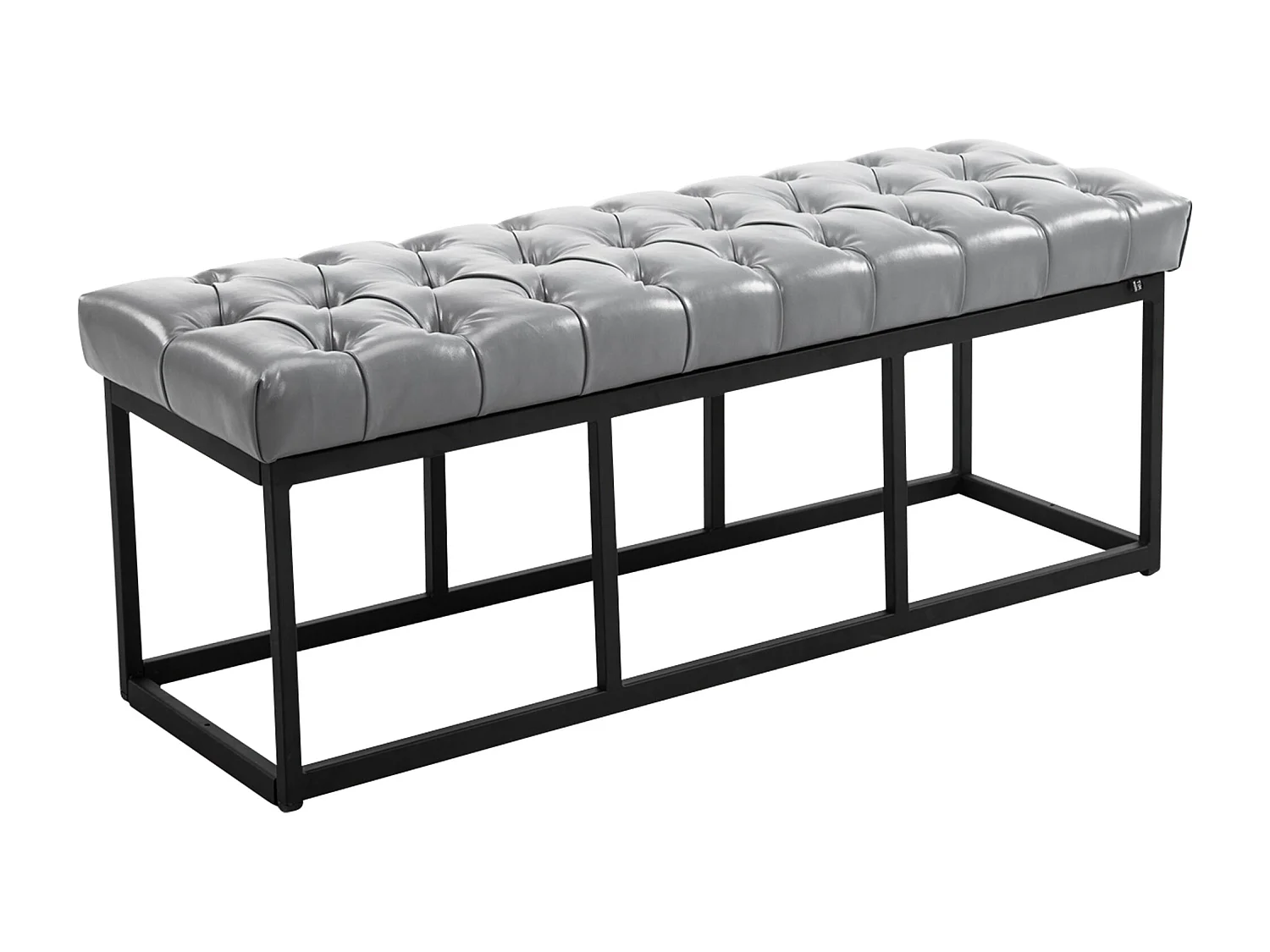 Bankzitting - Kunstleer & Metaal mat zwart - grijs - Amun