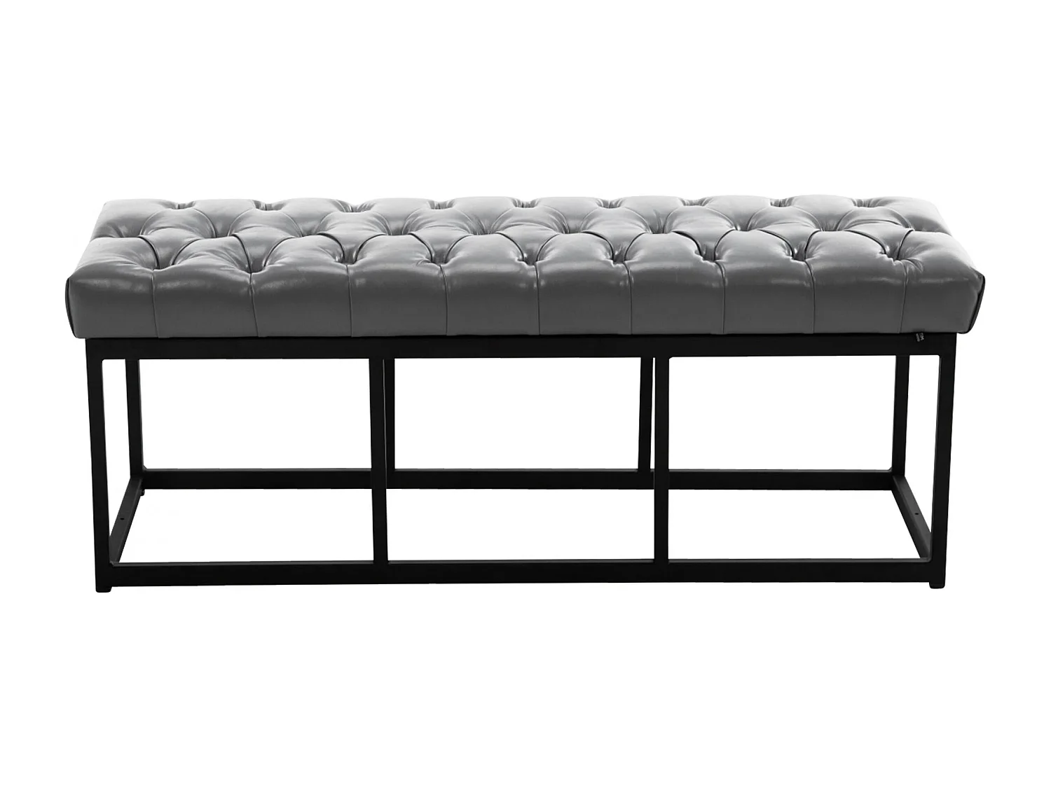 Bankzitting - Kunstleer & Metaal mat zwart - grijs - Amun