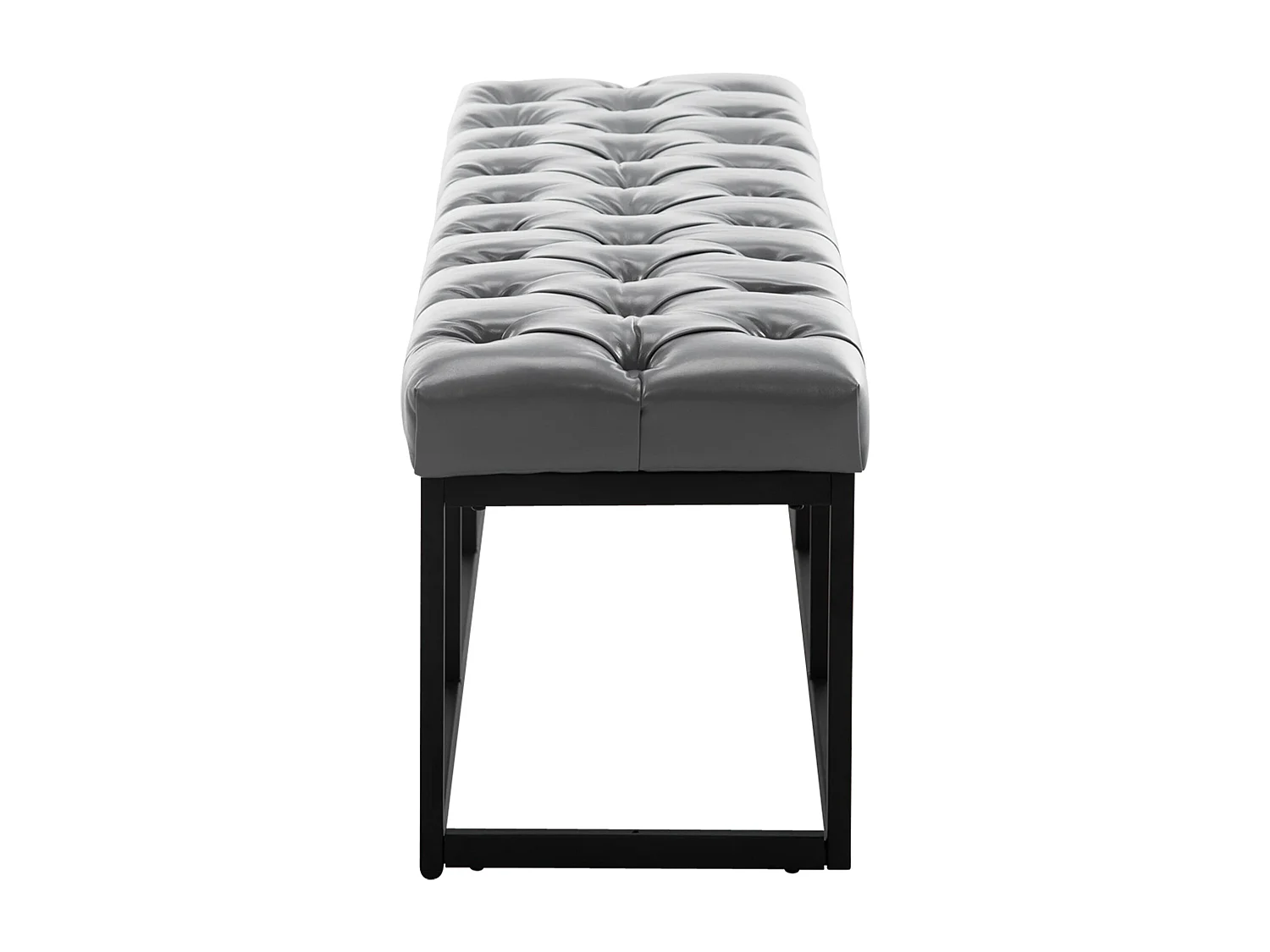 Bankzitting - Kunstleer & Metaal mat zwart - grijs - Amun