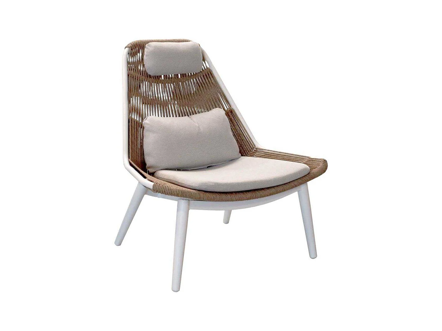 Chaise lounge de jardin en aluminium et tressage Como