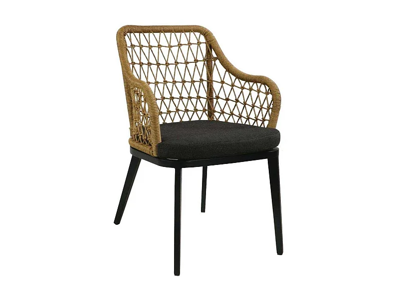 Fauteuil de jardin aluminium et tressage Milan