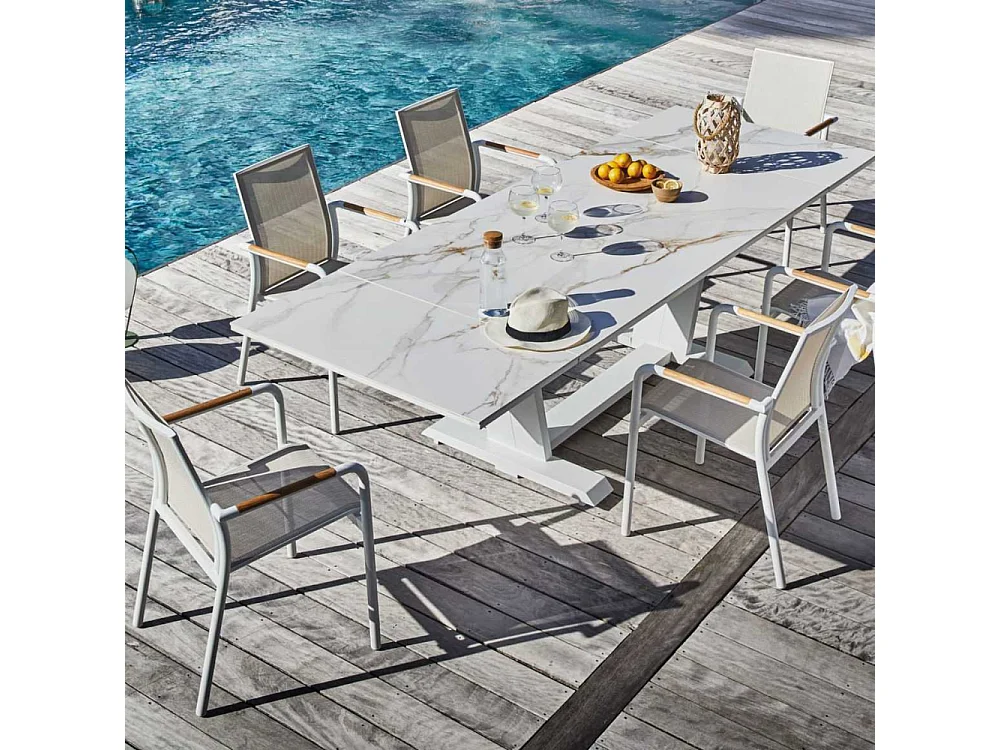 Fauteuil de jardin empilable en aluminium Aroha Graphite