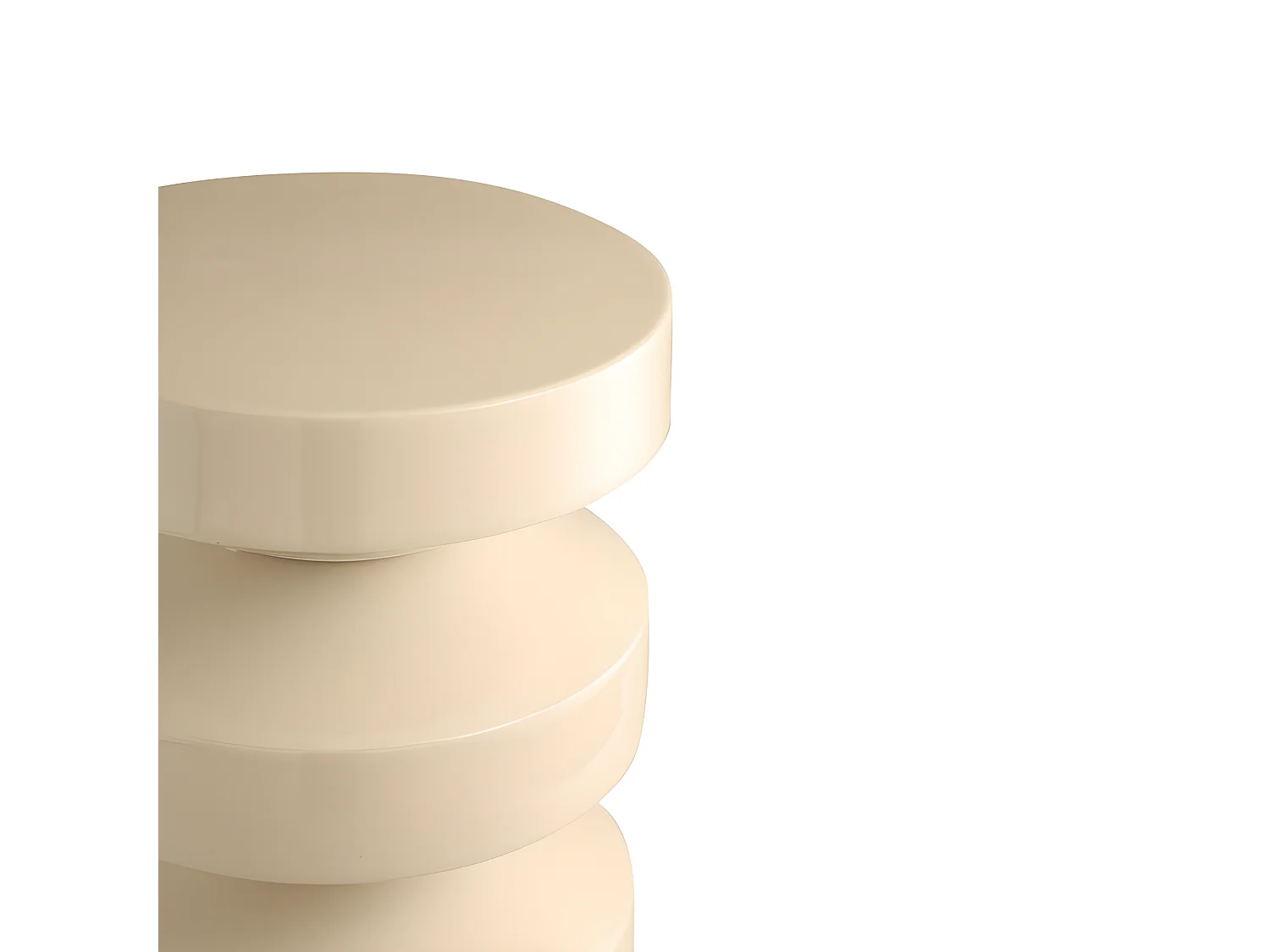 Bari - Table d'appoint ronde en aluminium ø30cm - Blanc ivoire