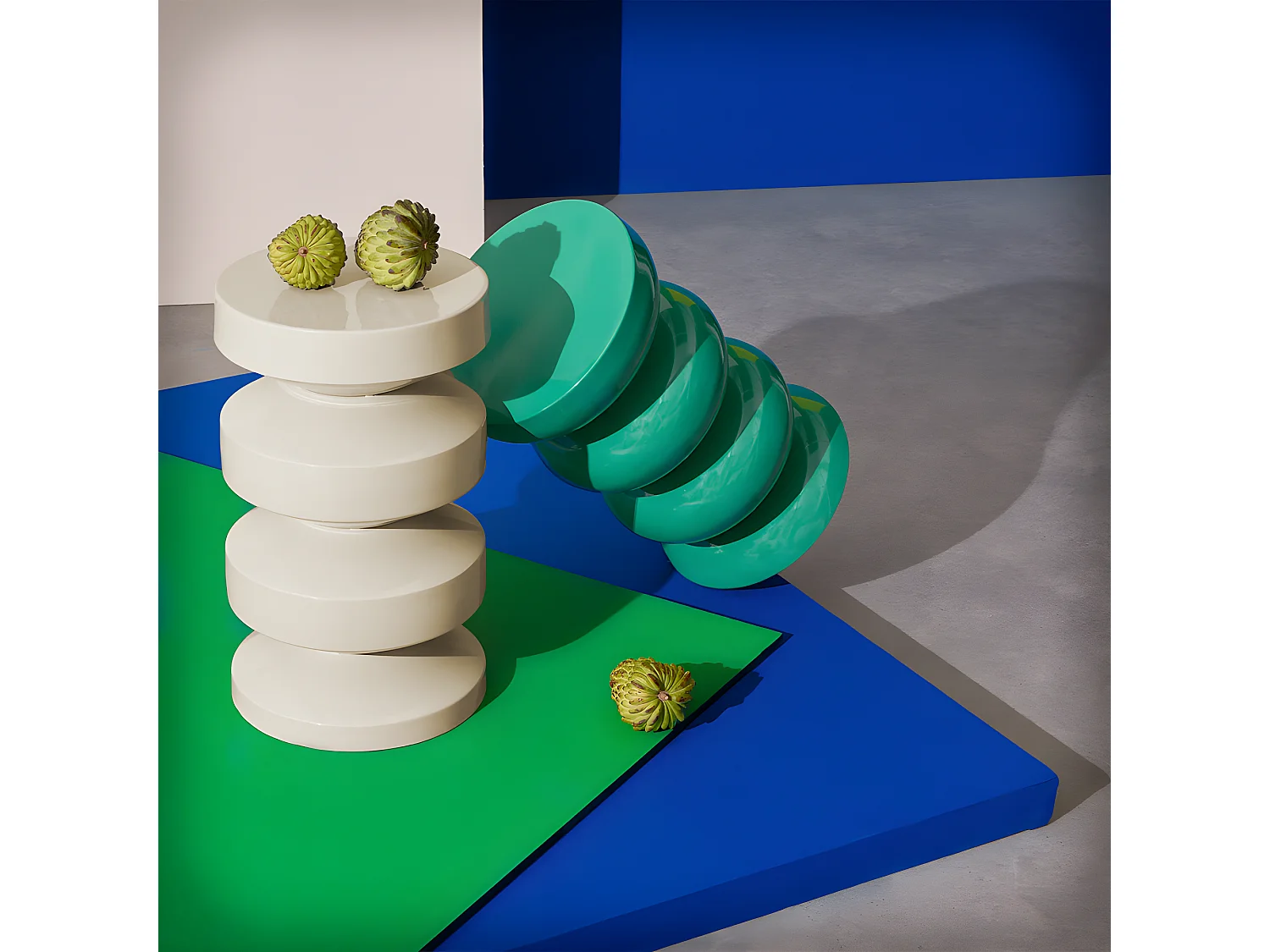 Bari - Table d'appoint ronde en aluminium ø30cm - Blanc ivoire