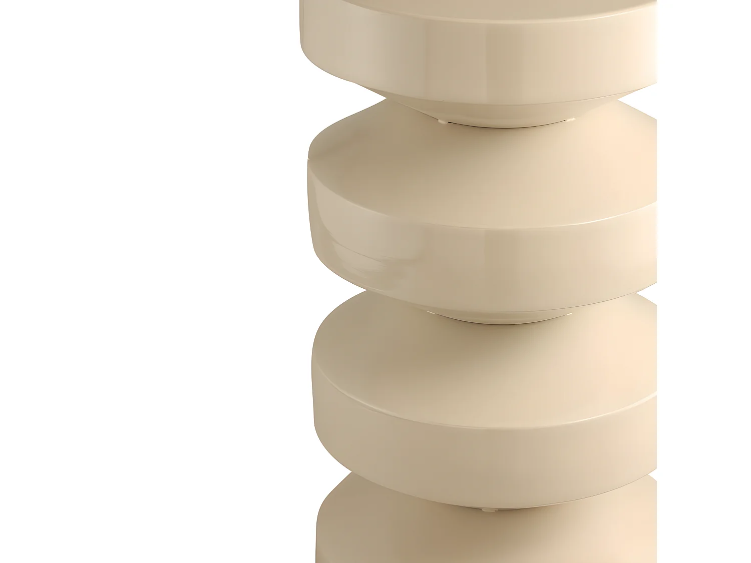 Bari - Table d'appoint ronde en aluminium ø30cm - Blanc ivoire