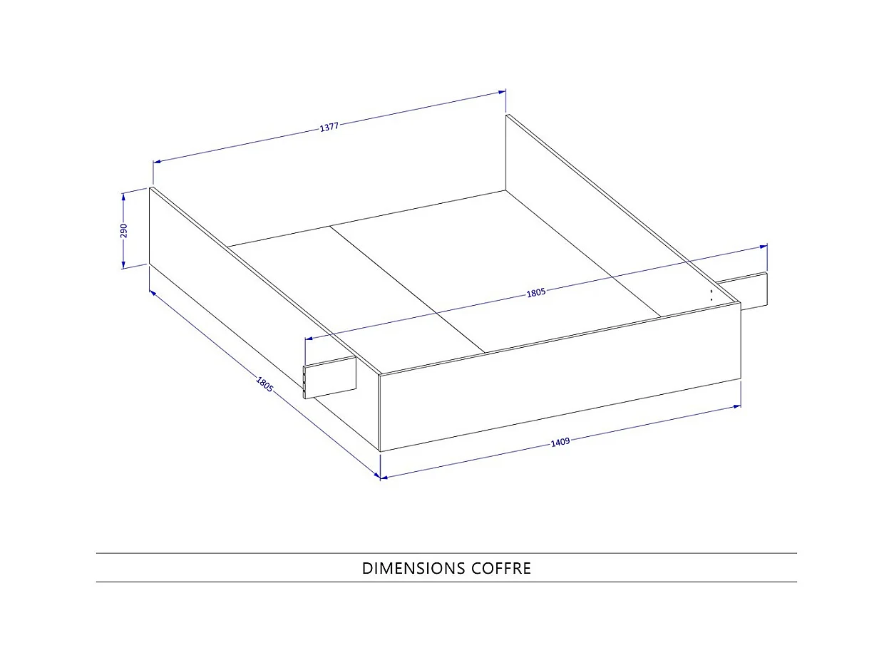 Opbergbed 180x200 in industriële stijl - Collectie MILOS. Kleur ruw eiken en zwart.