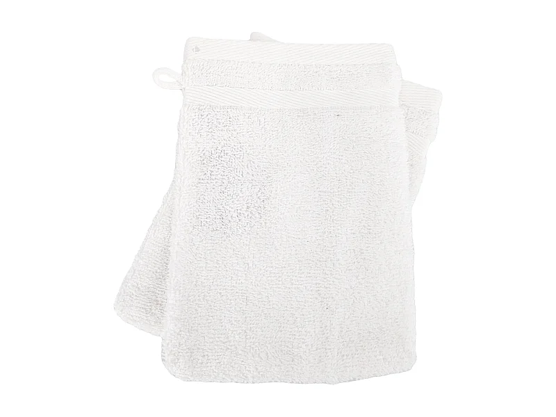 Lot de 2 gants de toilette 16x21 cm EFFICIENCE PURE blanc White