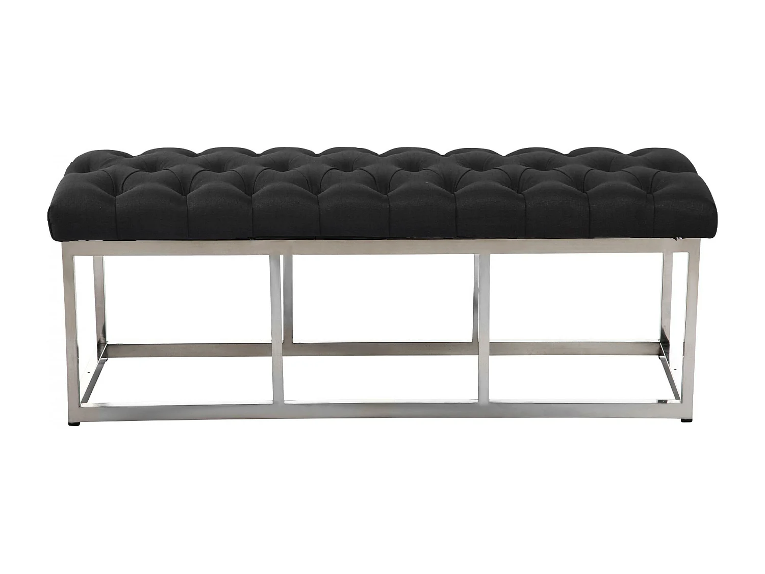 Banquette - Tissu & Acier inoxydable - Gris foncé - Amun