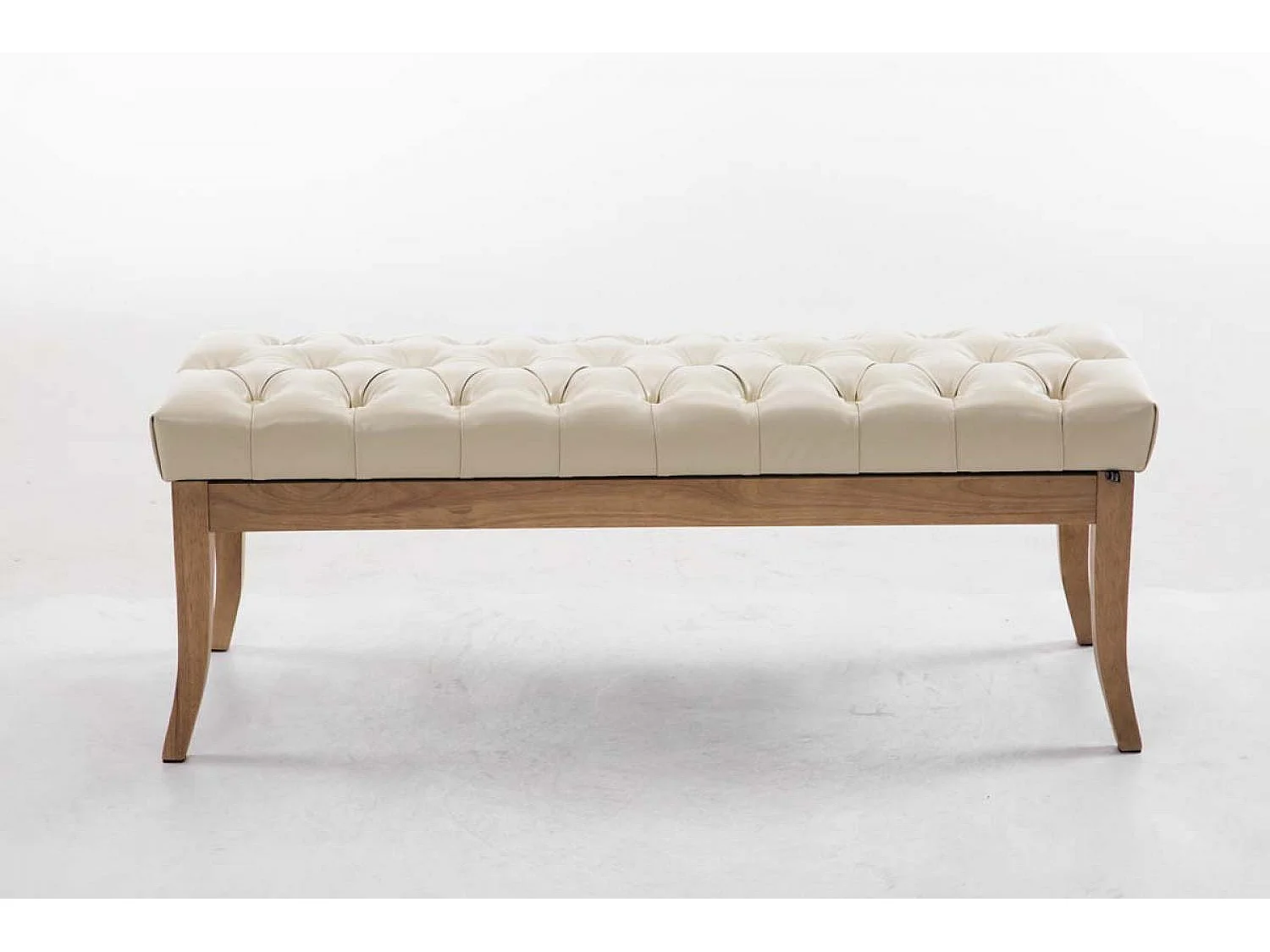 Banquette - Similicuir & Bois - Crème - Ramses