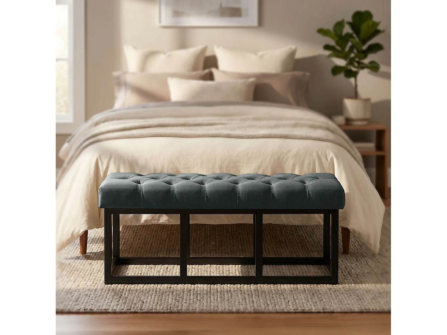 Banquette - Tissu - Gris foncé - Amun