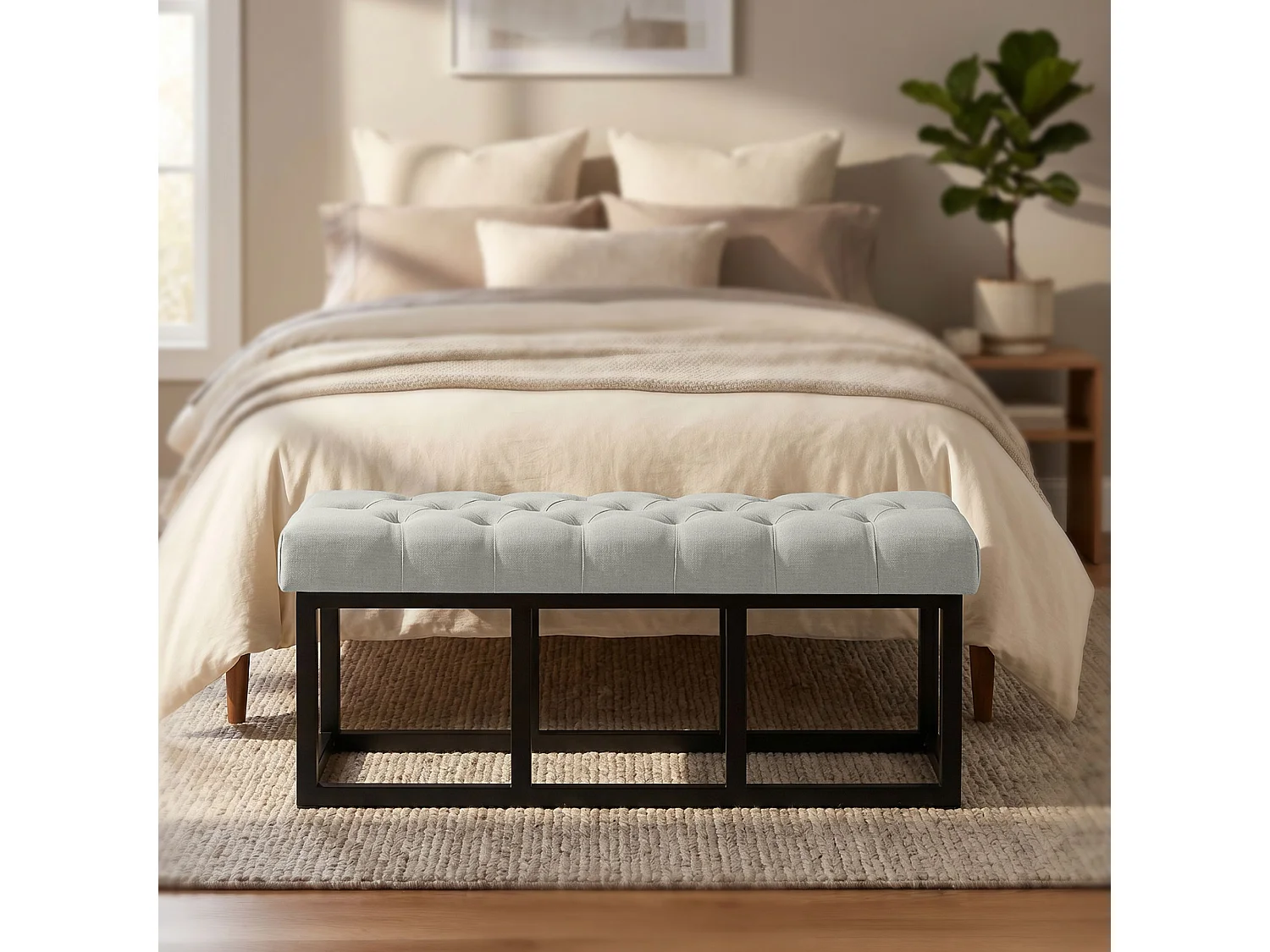 Banquette - Tissu - Gris - Amun