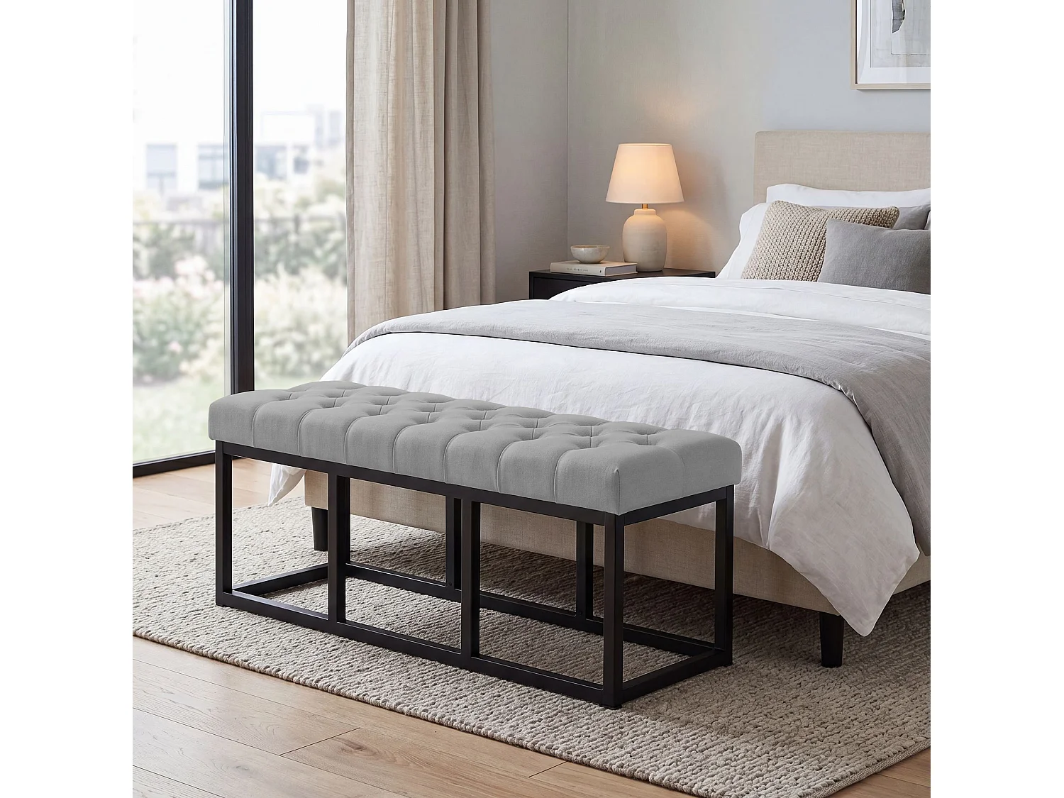 Banquette - Tissu - Gris - Amun