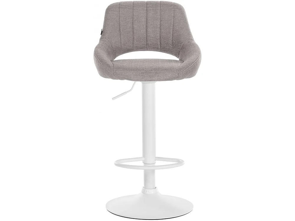 Tabouret de bar - Tissu & Blanc - Gris - Milet