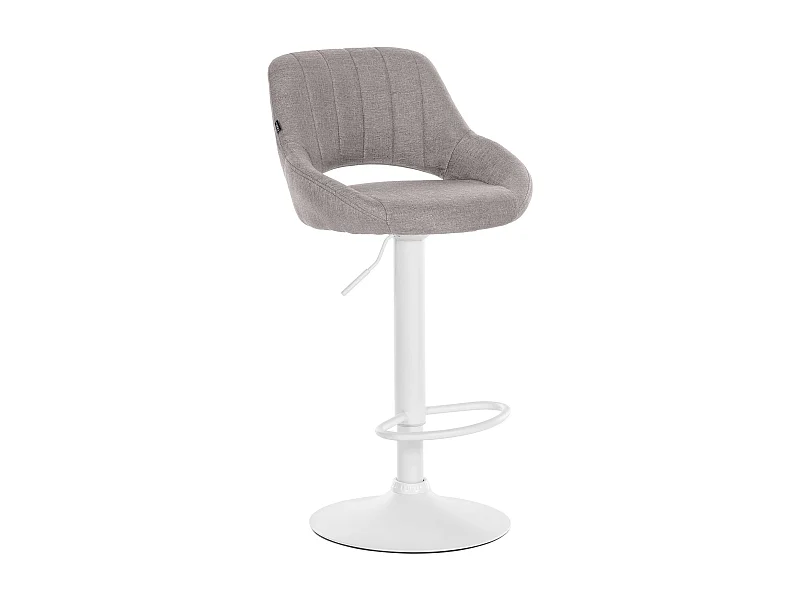 Tabouret de bar - Tissu & Blanc - Gris - Milet