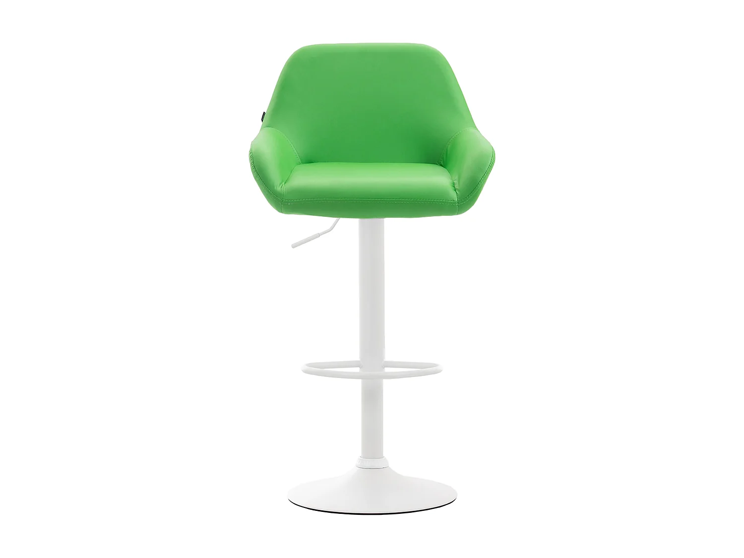 Lot de 2  Tabouret de bar - Similicuir (PVC) & Métal noir mat - Vert - Braga