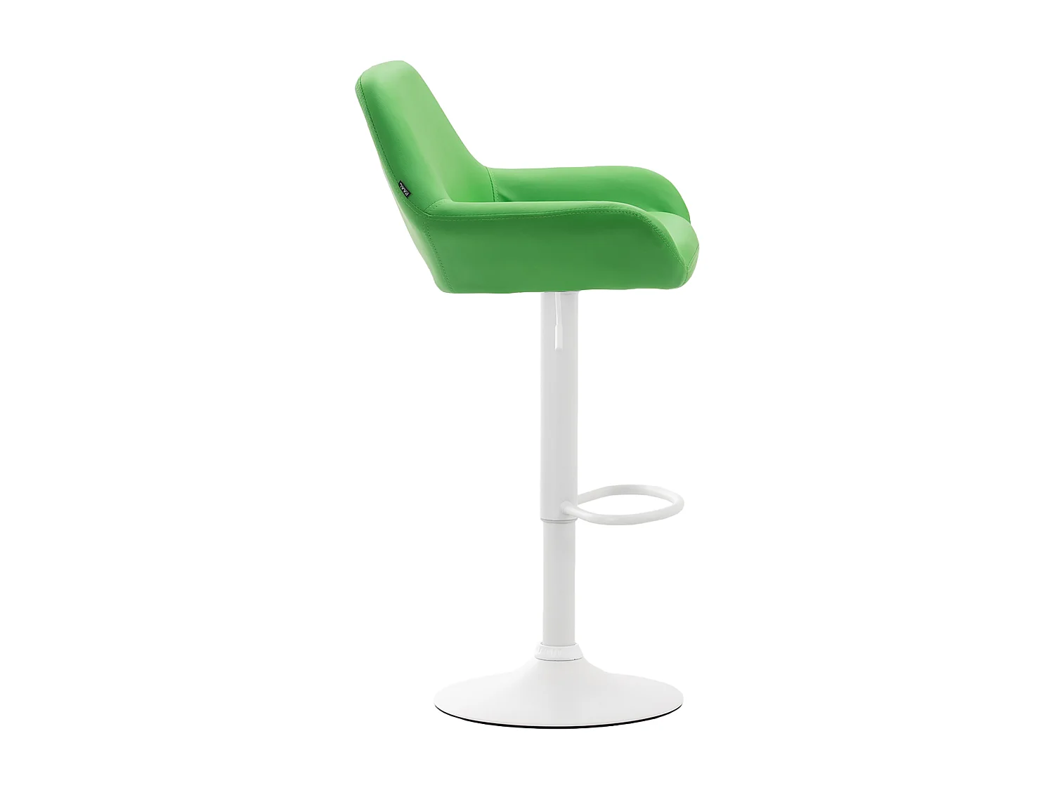 Lot de 2  Tabouret de bar - Similicuir (PVC) & Métal noir mat - Vert - Braga