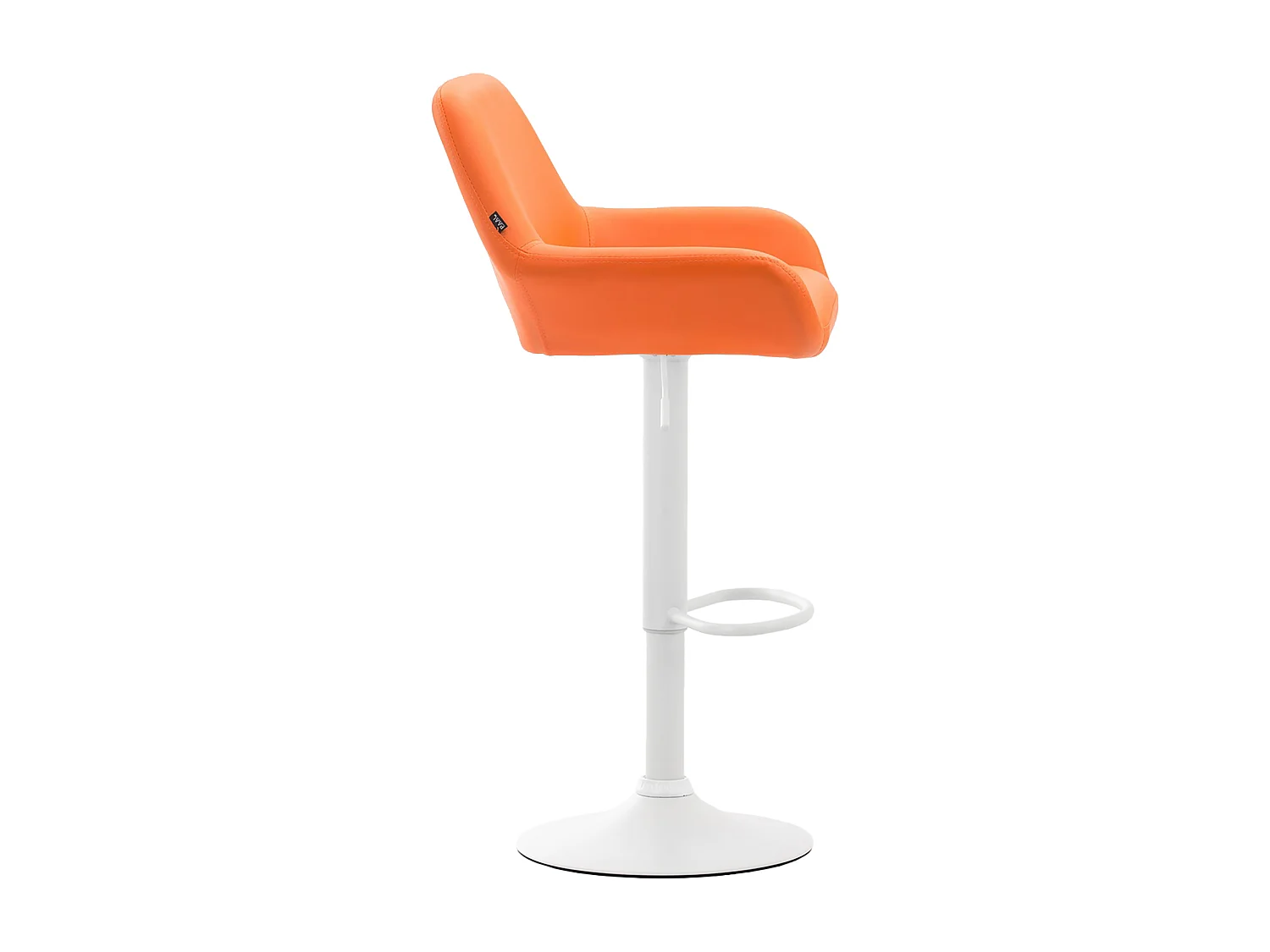 Lot de 2  Tabouret de bar - Similicuir (PVC) & Blanc - Orange - Braga