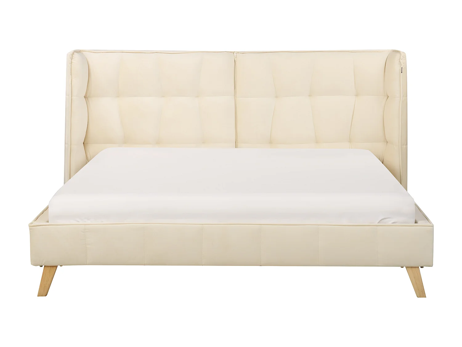 Lit avec sommier Velours SENLIS 160 x 200 cm Beige