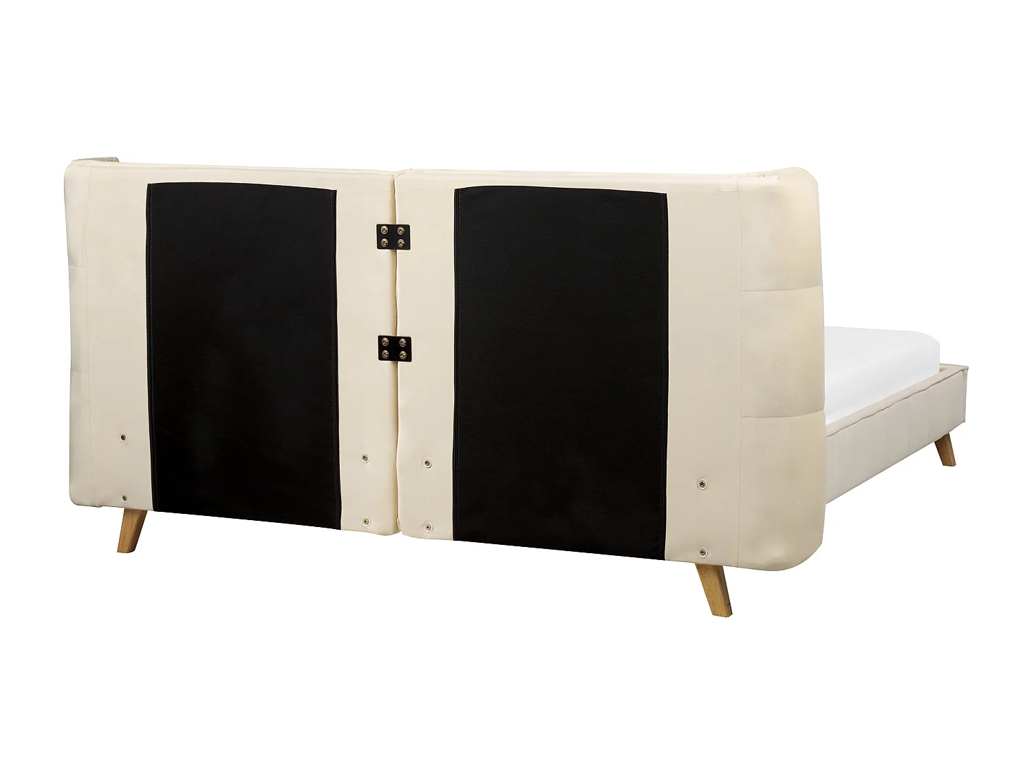 Lit avec sommier Velours SENLIS 160 x 200 cm Beige