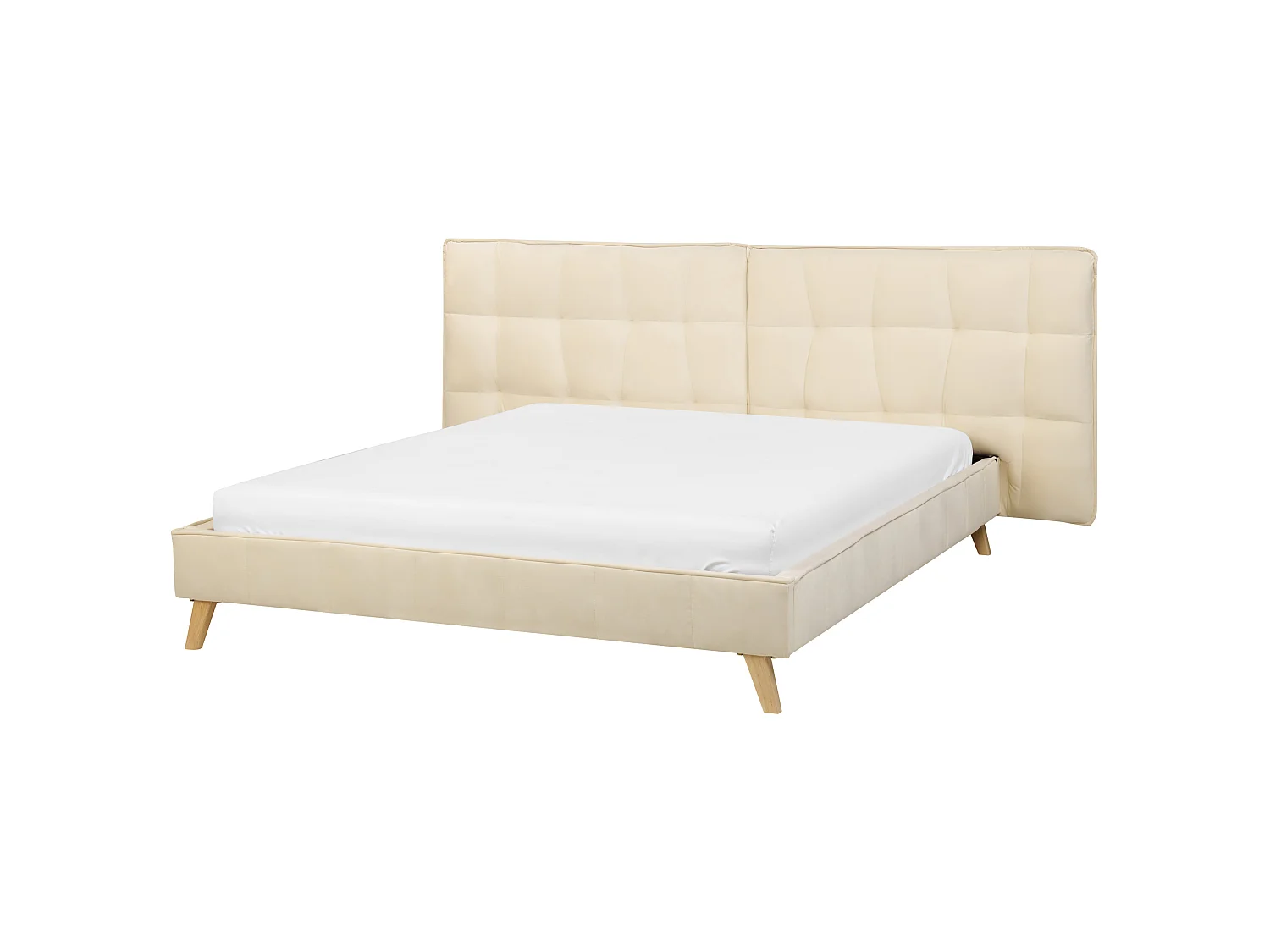 Bed Velvet SENLIS 160 x 200 cm (EU King Size) Beige