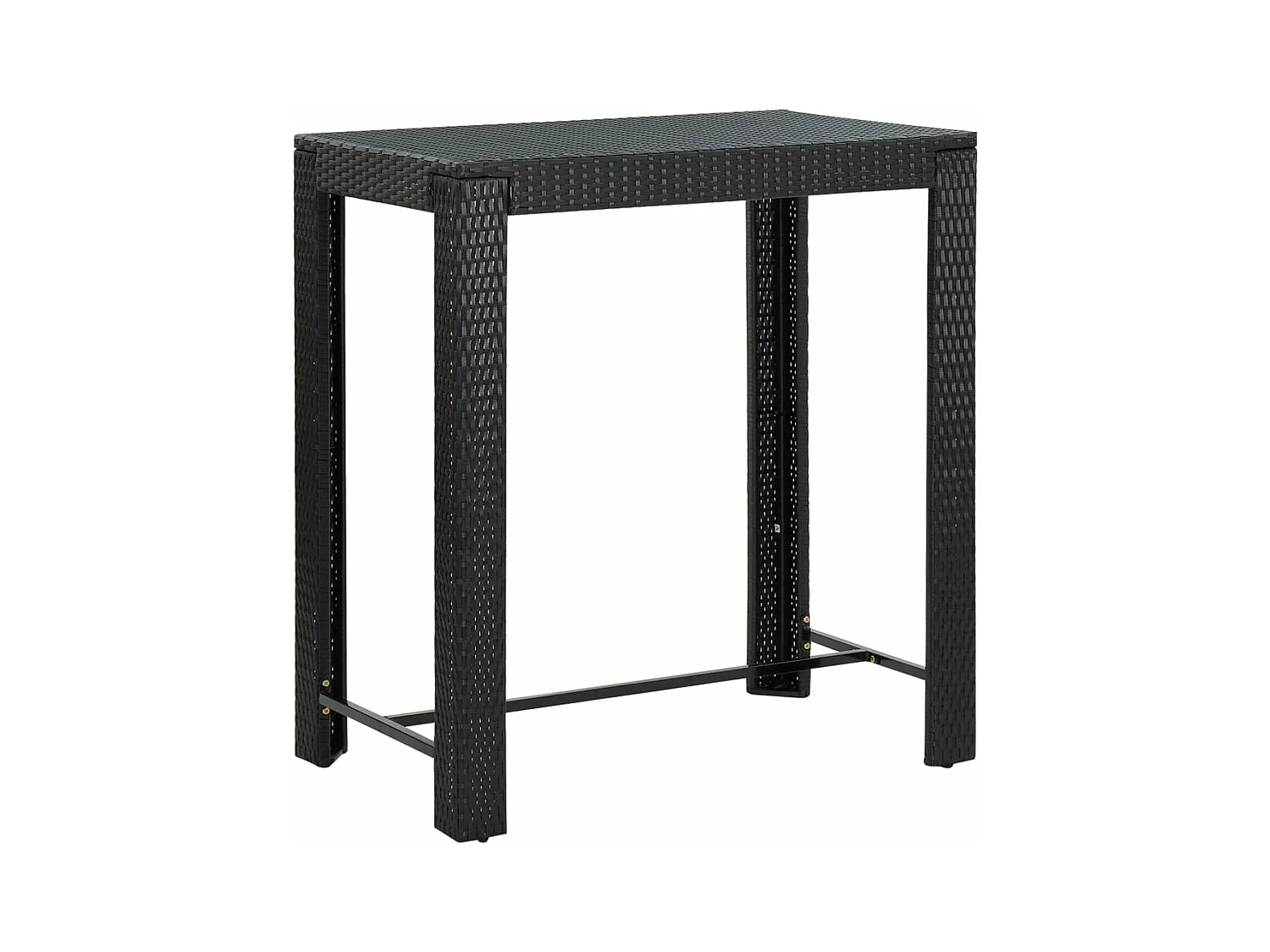 Table de bar de jardin Noir 100x60,5x110,5 cm Résine tressée