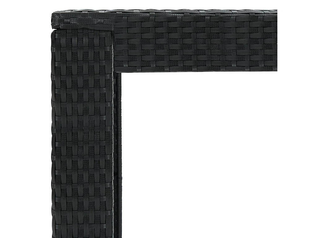 Tavolo da Bar da Giardino Nero 100x60,5x110,5 cm Polyrattan