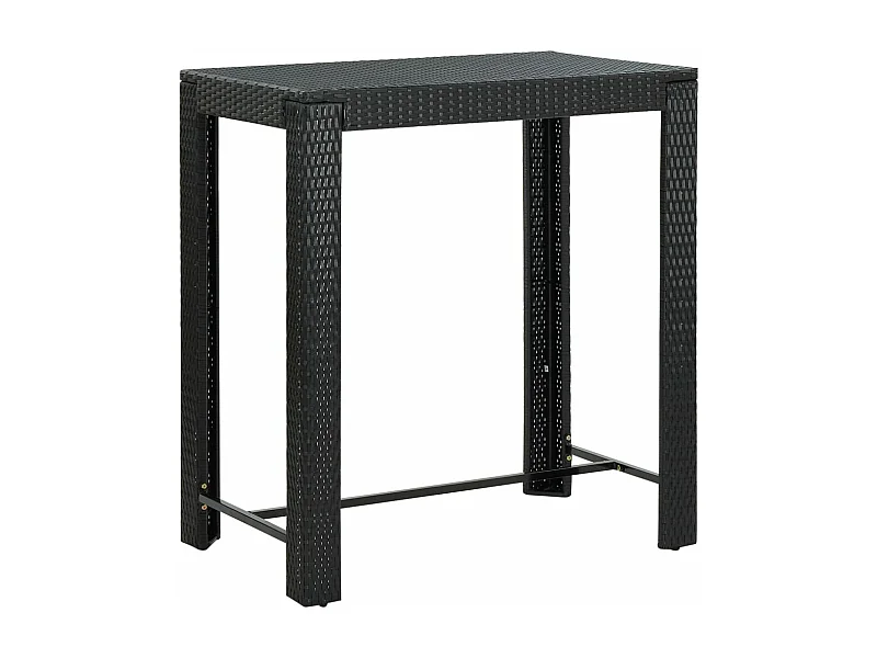 Tavolo da Bar da Giardino Nero 100x60,5x110,5 cm Polyrattan
