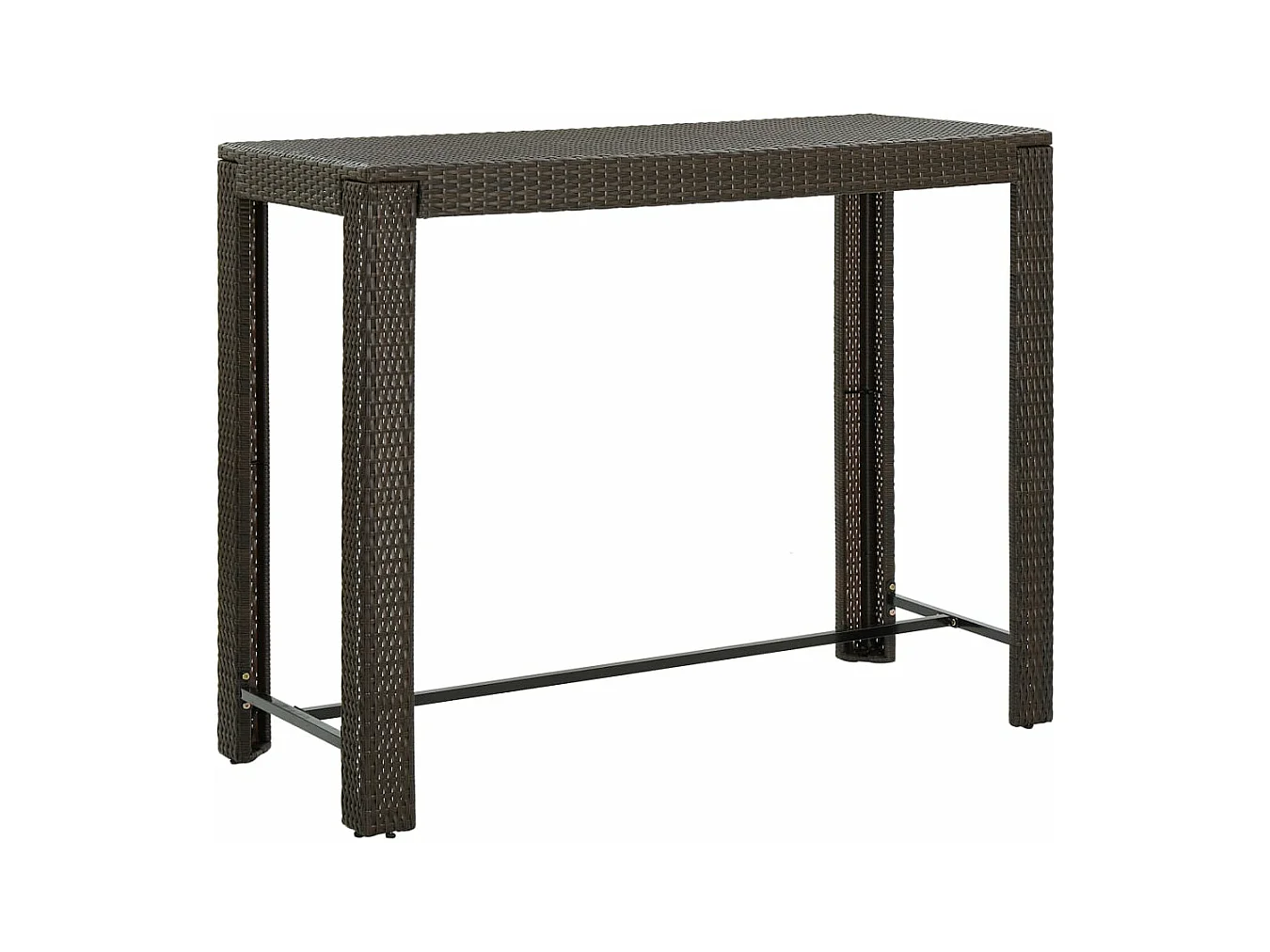 Table de bar de jardin Marron 140,5x60,5x110,5cm Résine tressée