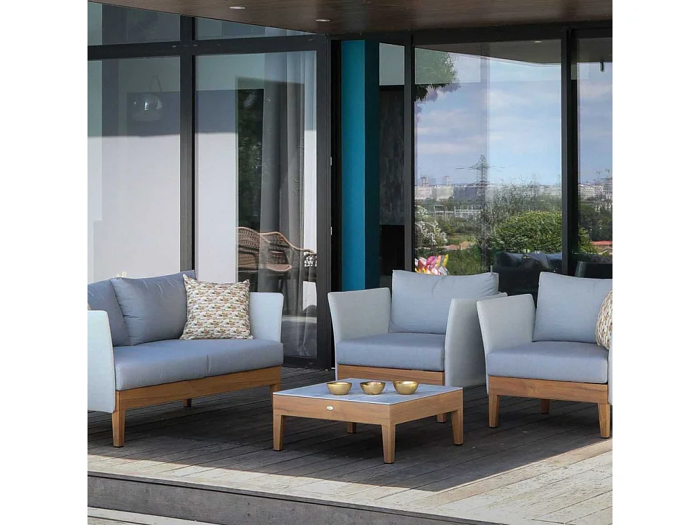 Table basse de jardin en aluminium et céramique Welcome