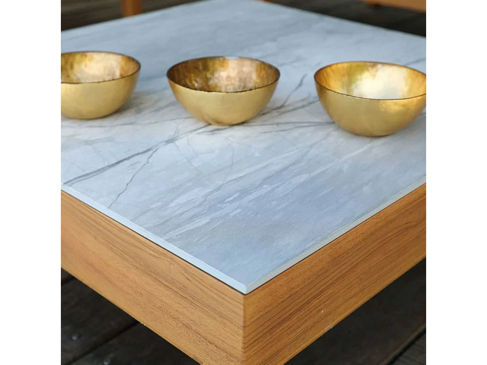 Table basse de jardin en aluminium et céramique Welcome