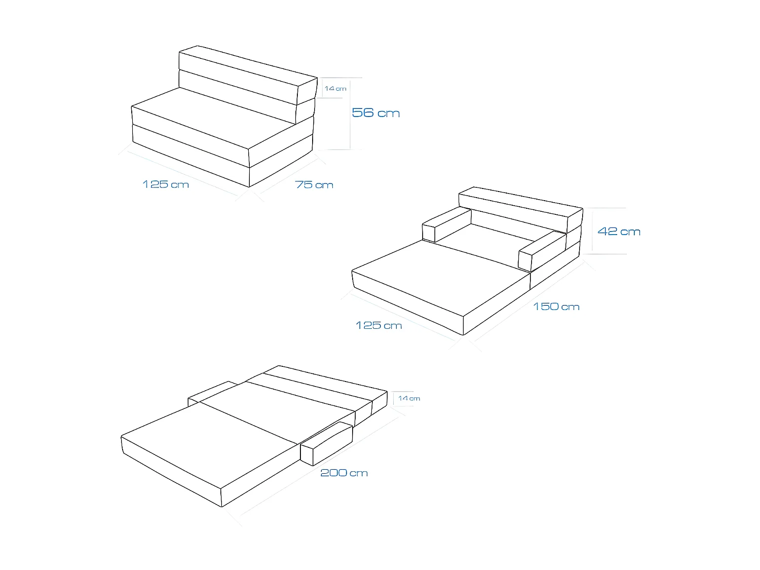 Canapé chauffeuse convertible Melisa