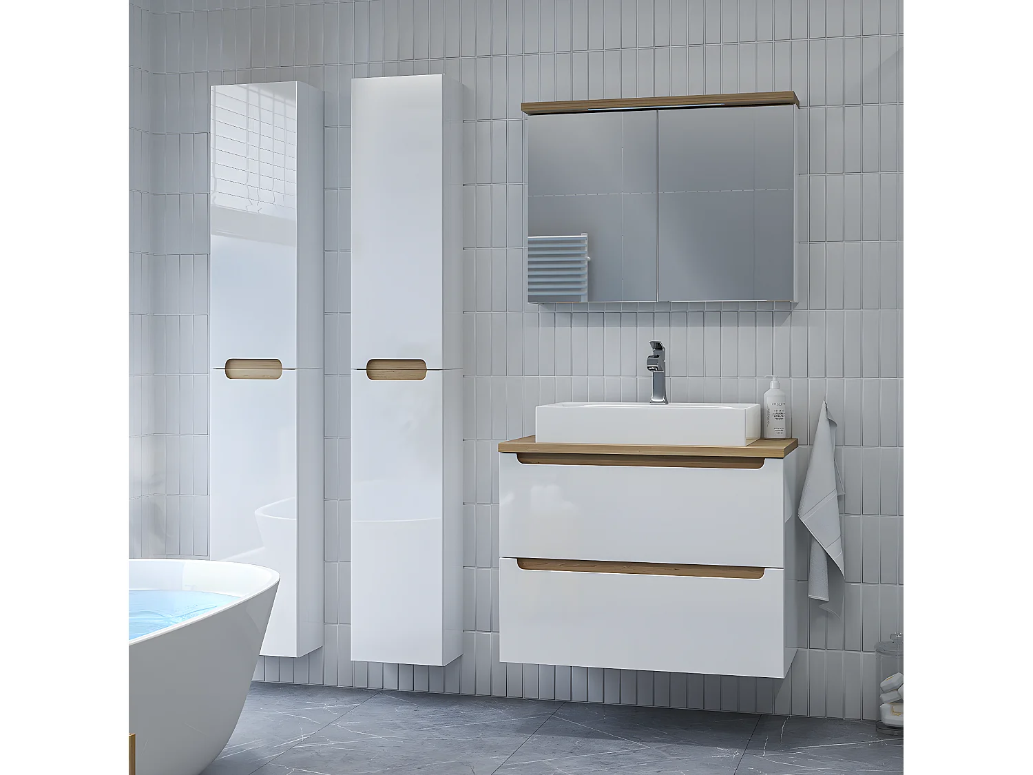 Colonna del bagno 2 ante Livia bianco