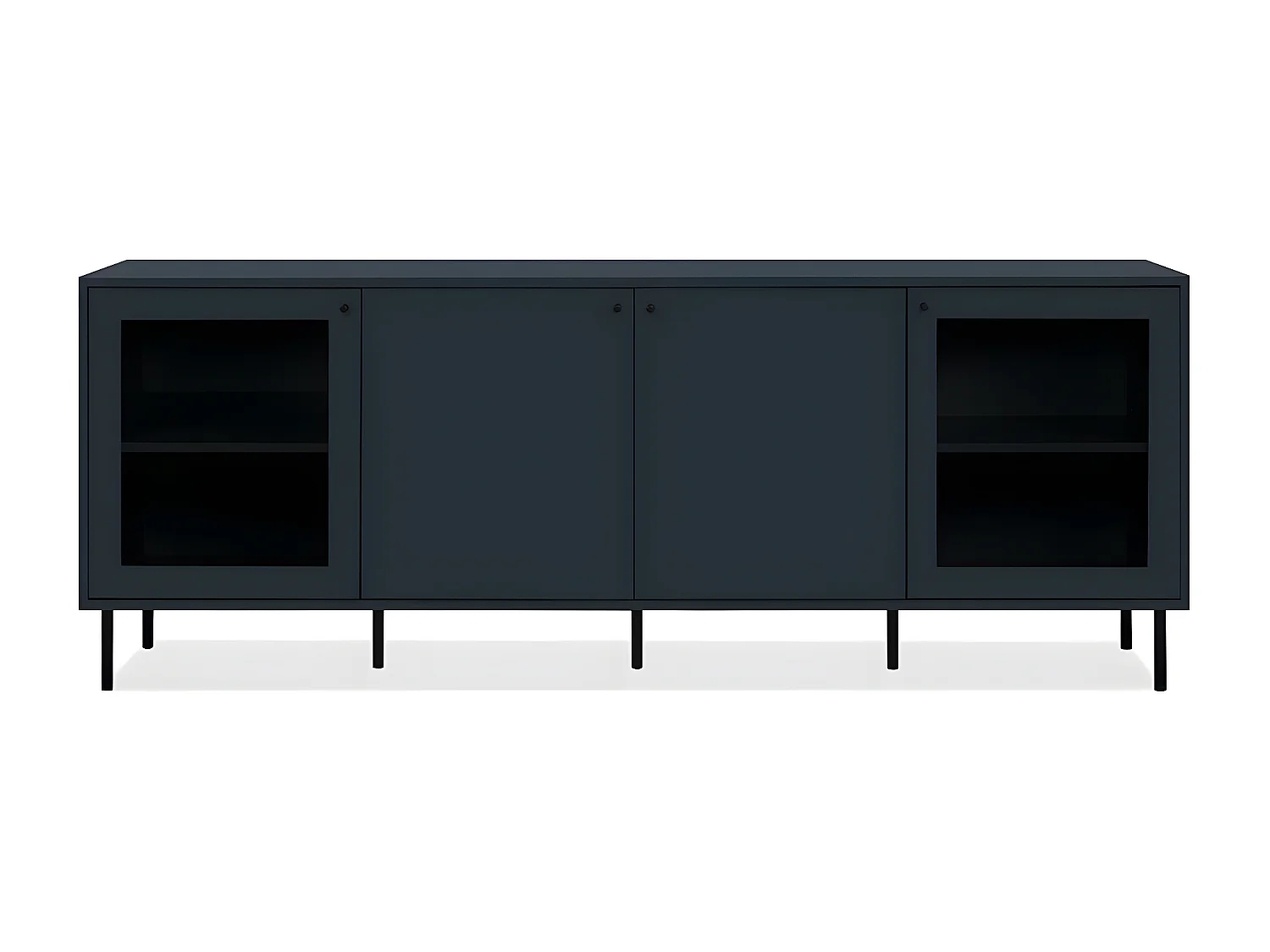 Buffet Base 4 Porte di cui 2 Vetrate Blu Navy L180 cm - BOGOTA
