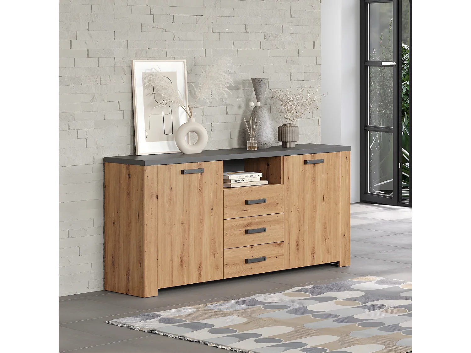 Buffet 2 Deuren 3 Lades en 1 Nis L180 cm - Follow