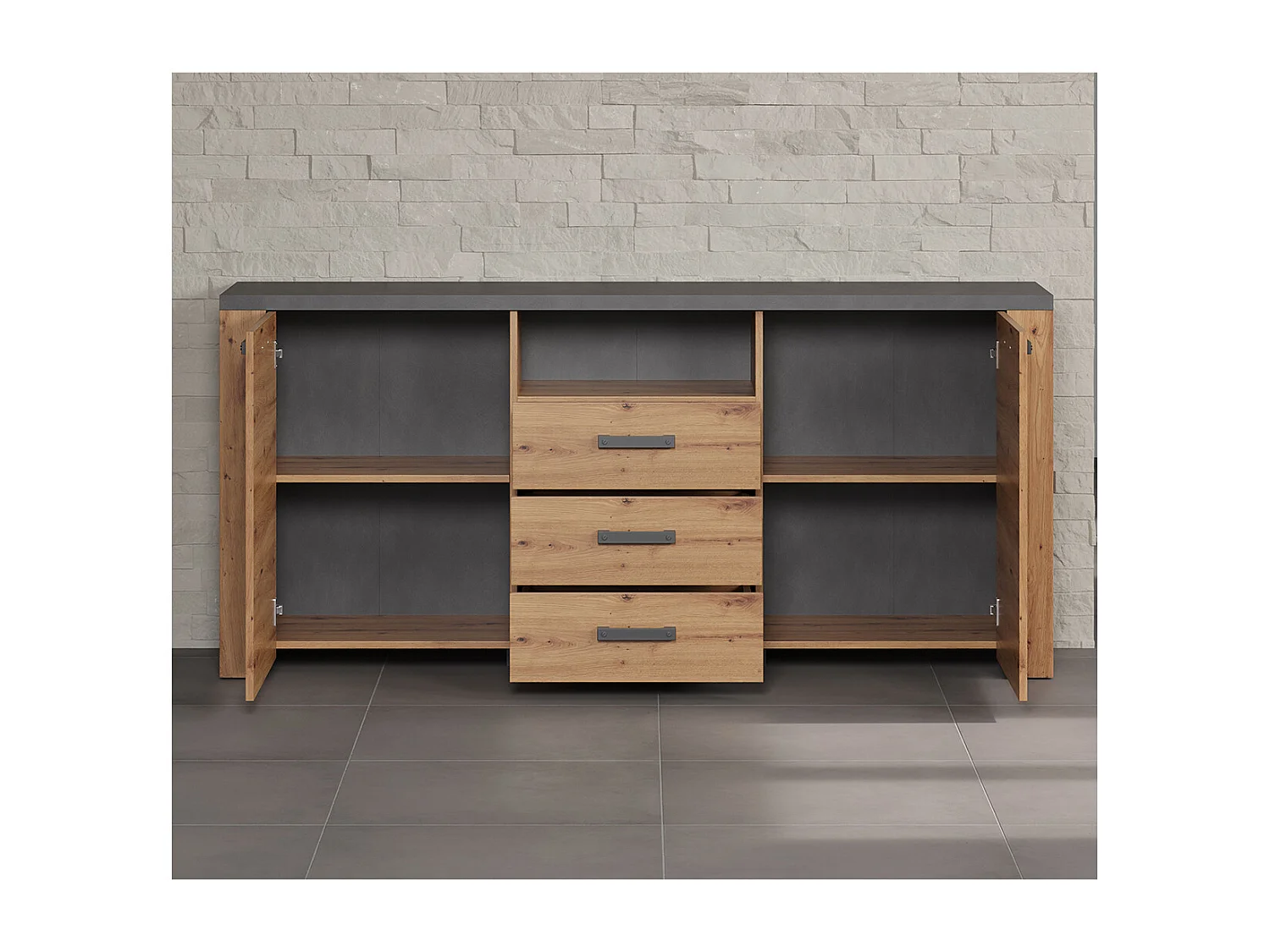 Buffet 2 Deuren 3 Lades en 1 Nis L180 cm - Follow