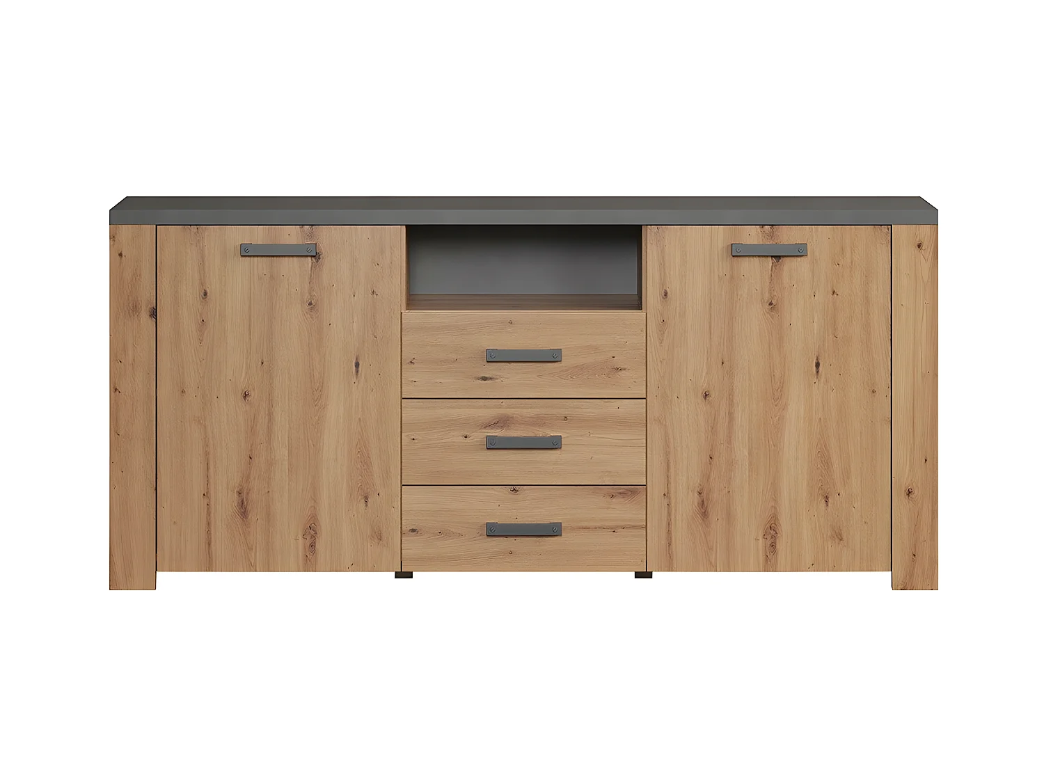 Buffet 2 Portes 3 Tiroirs et 1 Niche L180 cm - FOLLOW