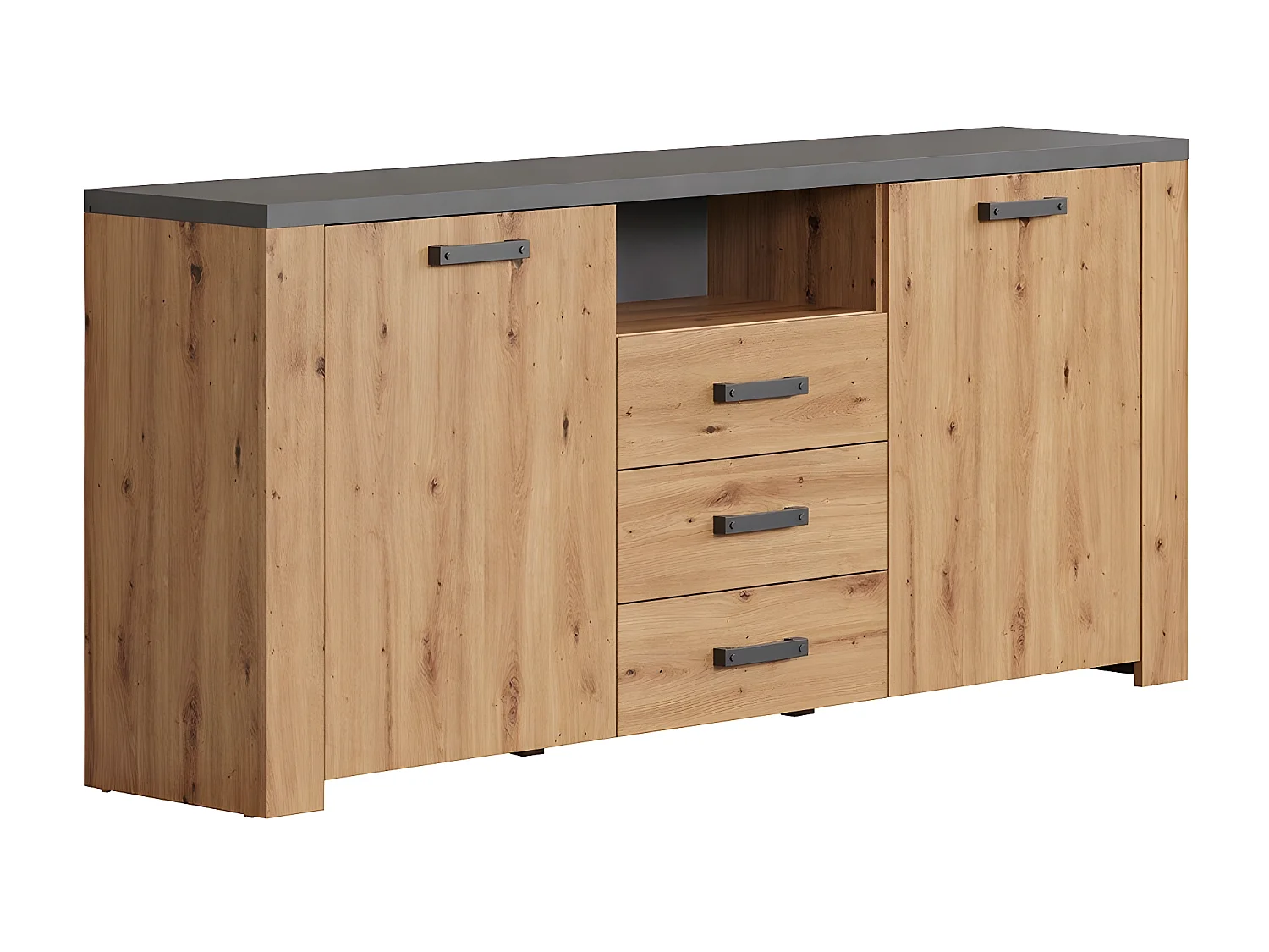 Buffet 2 Portes 3 Tiroirs et 1 Niche L180 cm - FOLLOW