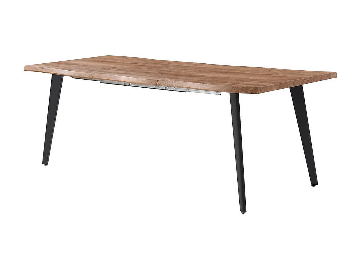 STIK - Table Repas 150cm Allongeable Plateau Effet Bois Brut