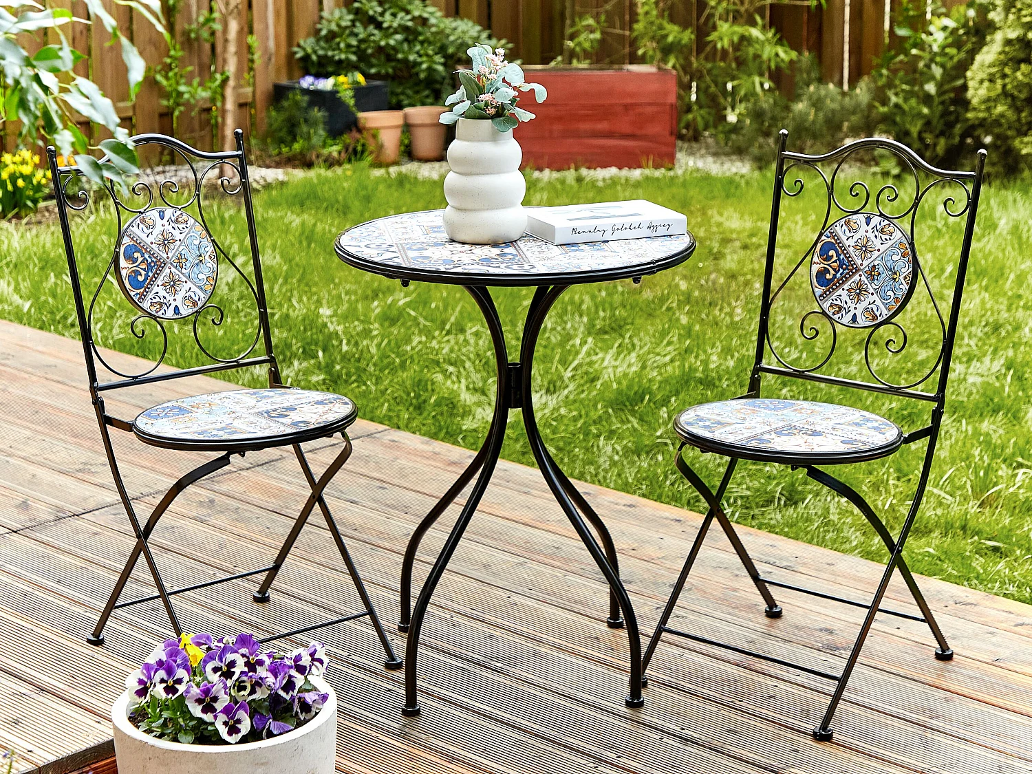 Table bistrot CIVITA 60 cm 60 cm Métal Noir