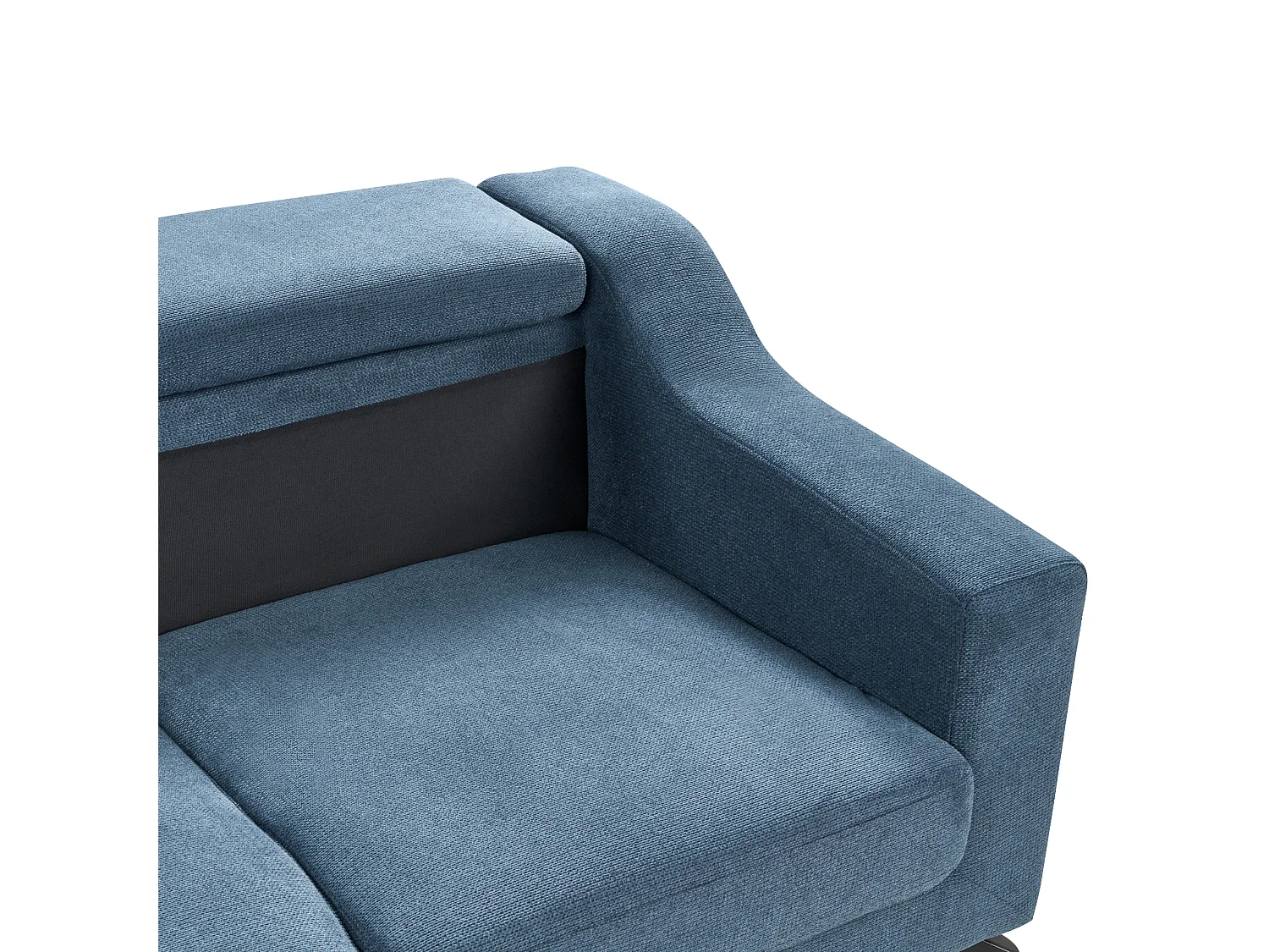 Canapé d'angle 4 places en tissu bleu GLOSLI