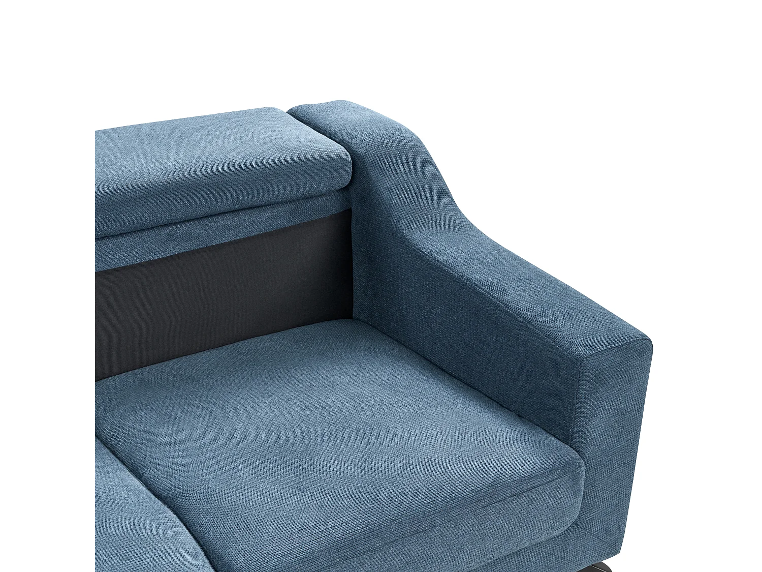 Divano angolare GLOSLI Ciniglia Blu 4 posti Lato destro