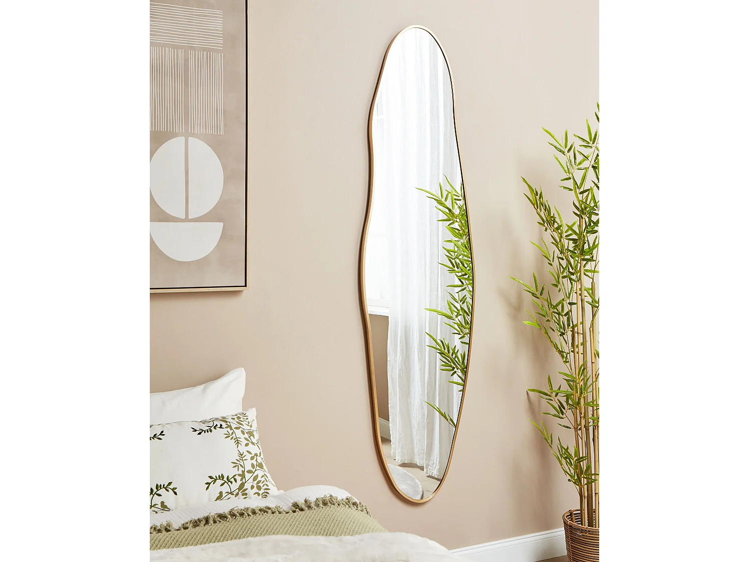 Miroir SALINS 40 cm 160 cm Métal Doré